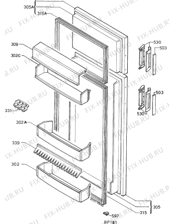 Взрыв-схема холодильника Arthurmartinelux AR2320W-1 - Схема узла Door 003